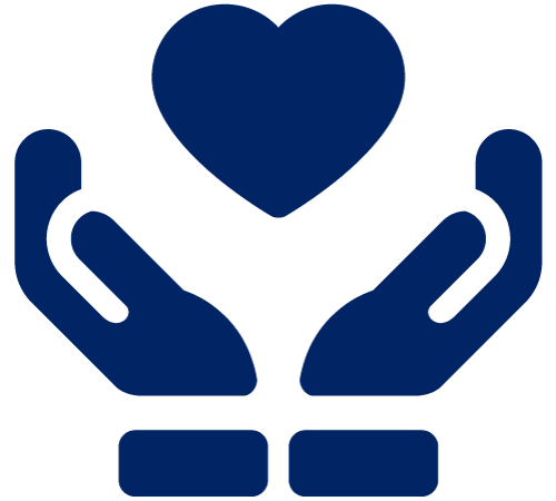 Hands and heart icon
